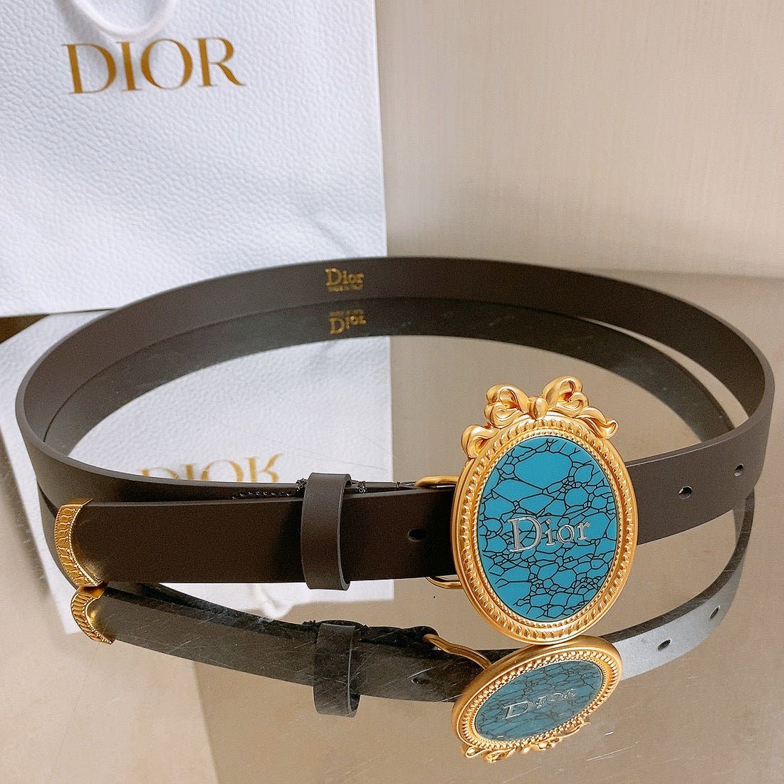 Dior 2026 Médaillon Belt 25mm Leather 216234