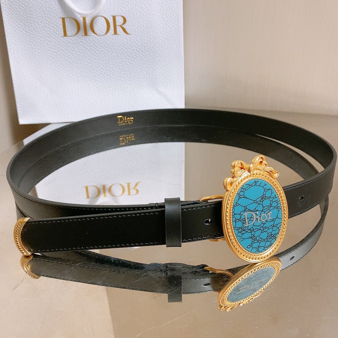 Dior 2026 Médaillon Belt 25mm Leather 216234