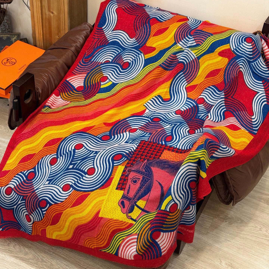 HM 25s Scarf 140cm Red Orange Cashmere 976205