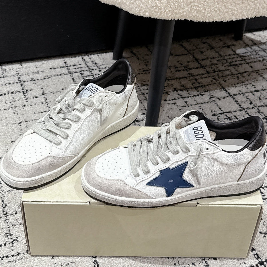 Golden Goose 2025 Star Sneaker Ivory Black mix Blue Cowhide 500614
