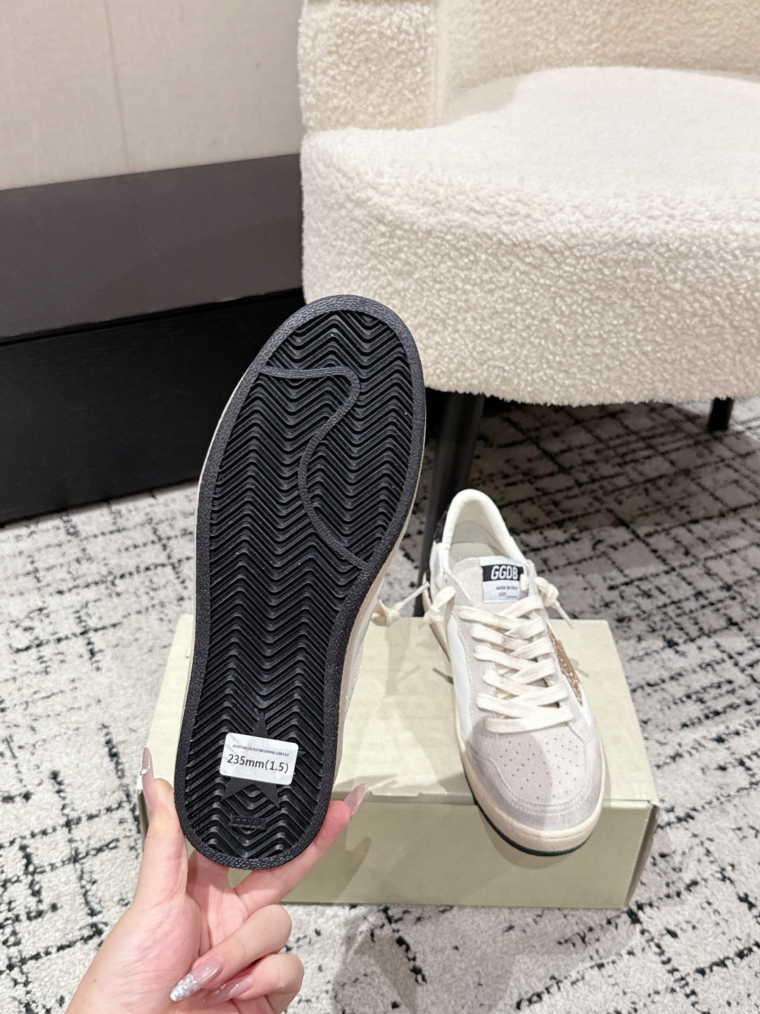 Golden Goose 2025 Star Sneaker Ivory Black mix Gold Suede Cowhide 500612