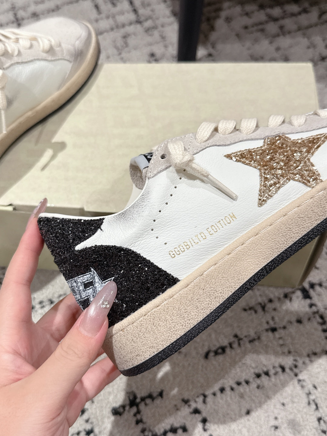 Golden Goose 2025 Star Sneaker Ivory Black mix Gold Suede Cowhide 500612