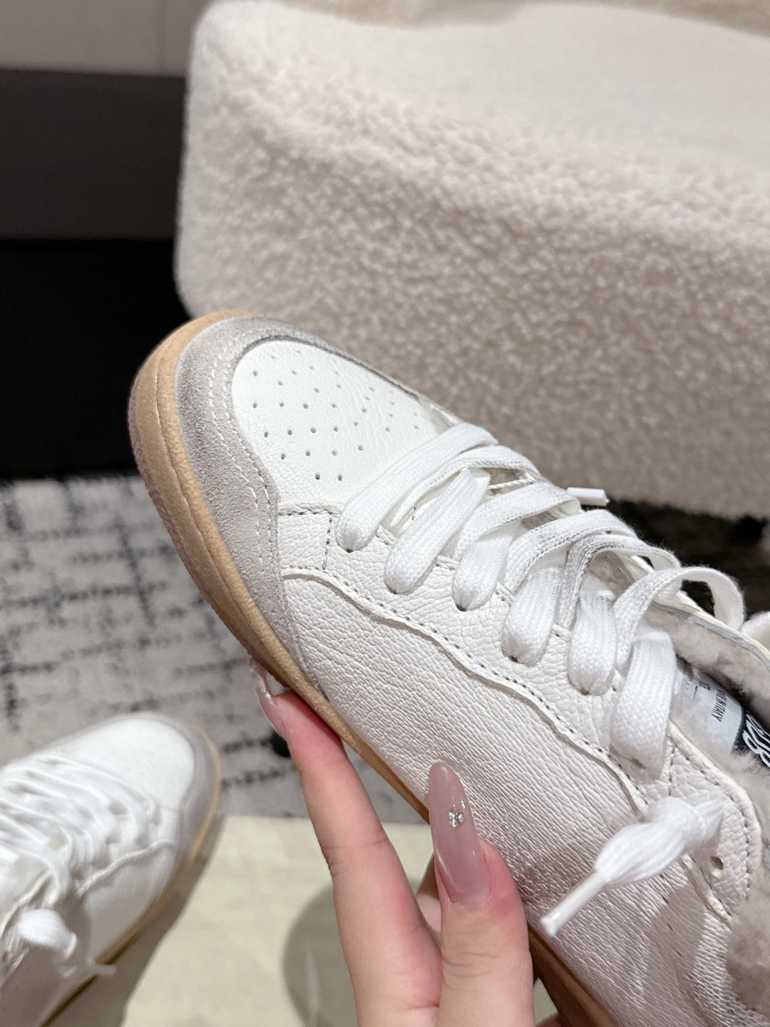 Golden Goose 2025 Star Sneaker White Black mix Leopard Wool Cowhide 500588