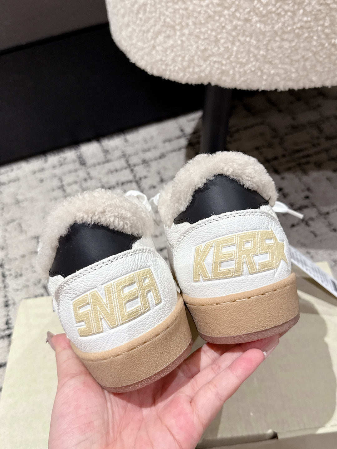 Golden Goose 2025 Star Sneaker White Black mix Leopard Wool Cowhide 500588