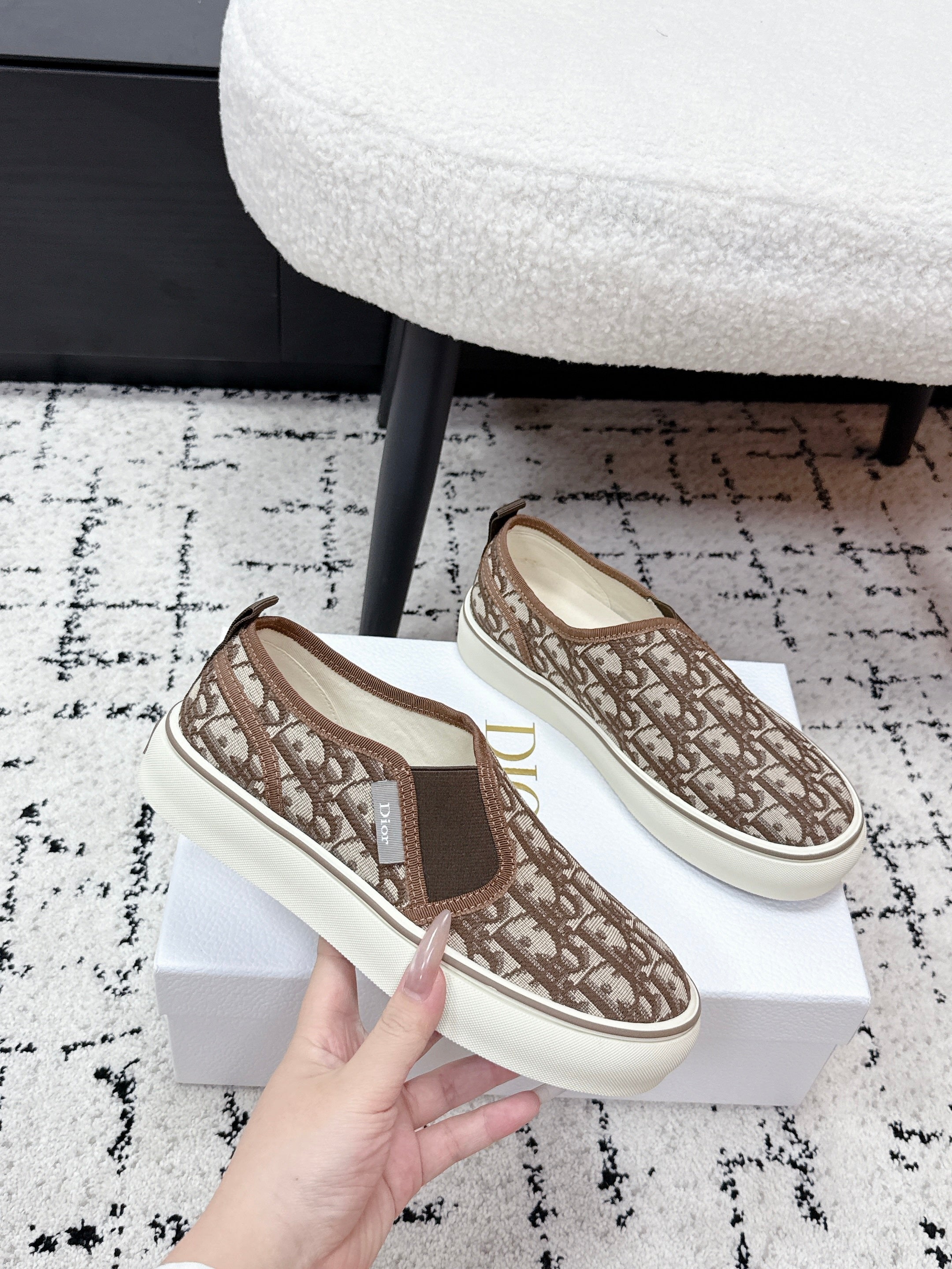 Dior 2026 Monogram Slip-on Loafers Cloth 954991