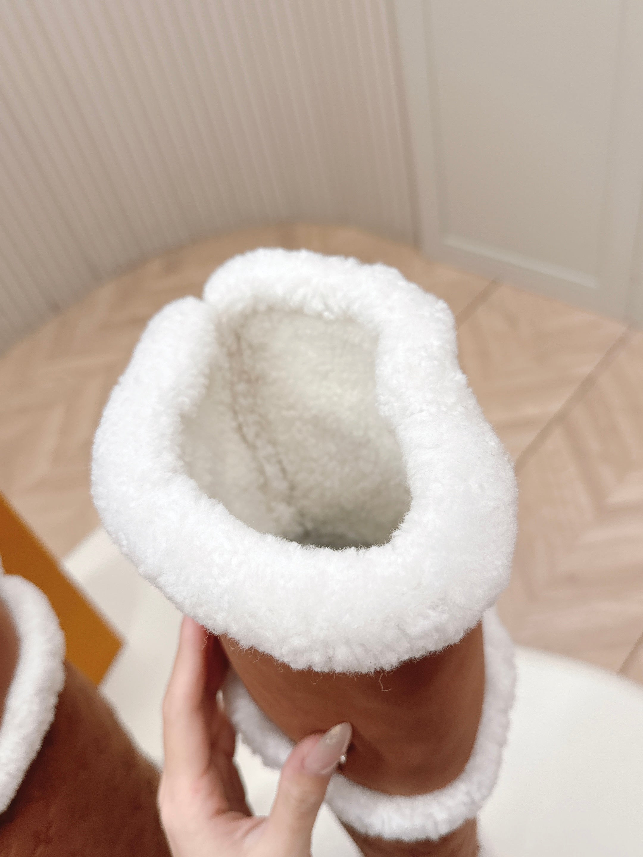 LV 2026 Territory Flat Thigh Boot Brown White Nubuck Calf Leather 595432