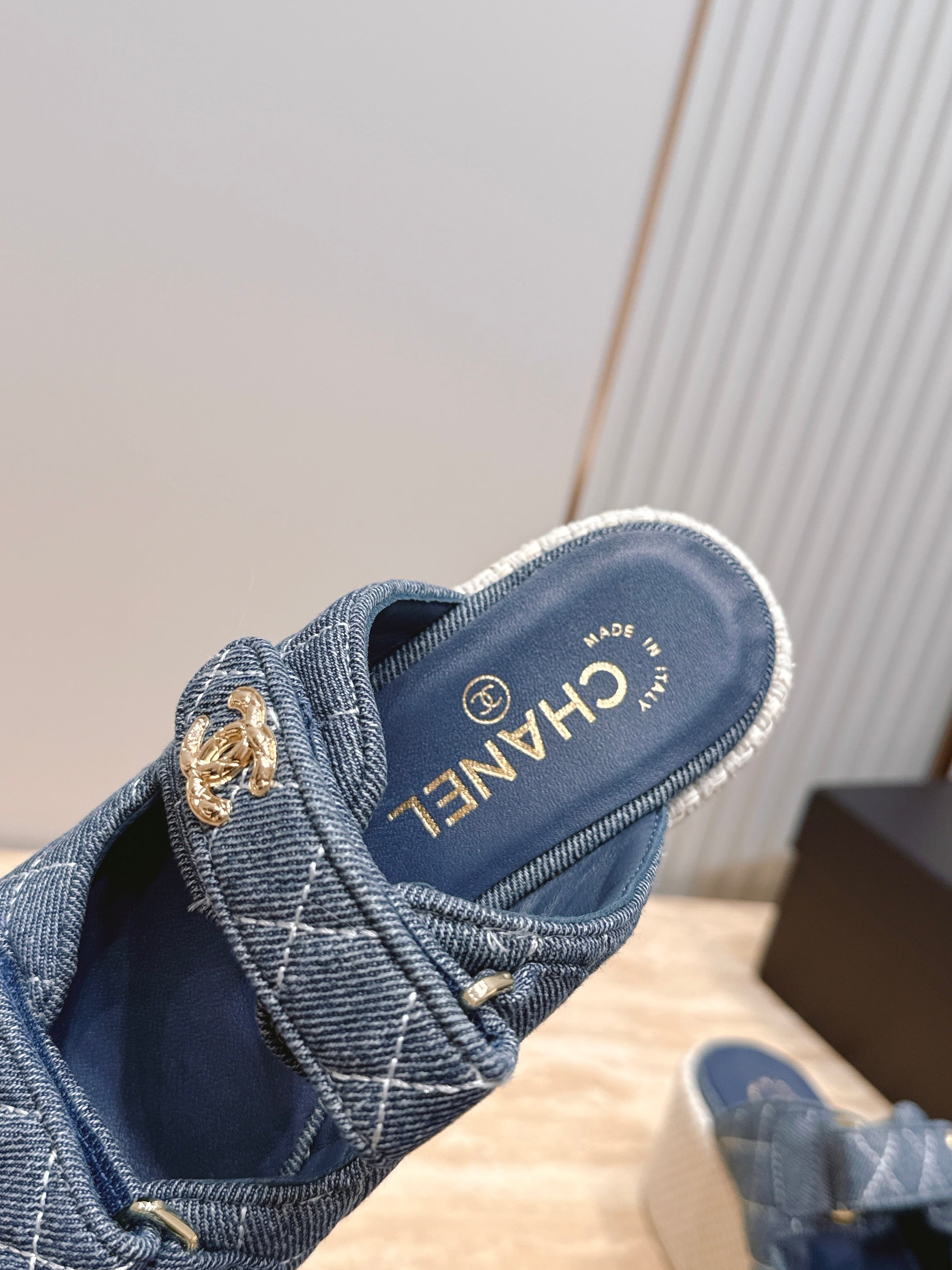 Channel 2026 Denim Platform Sandal 60mm Leather 899048