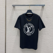 LV 25 Four-Leaf Clover Prints T-shirt Black Cotton