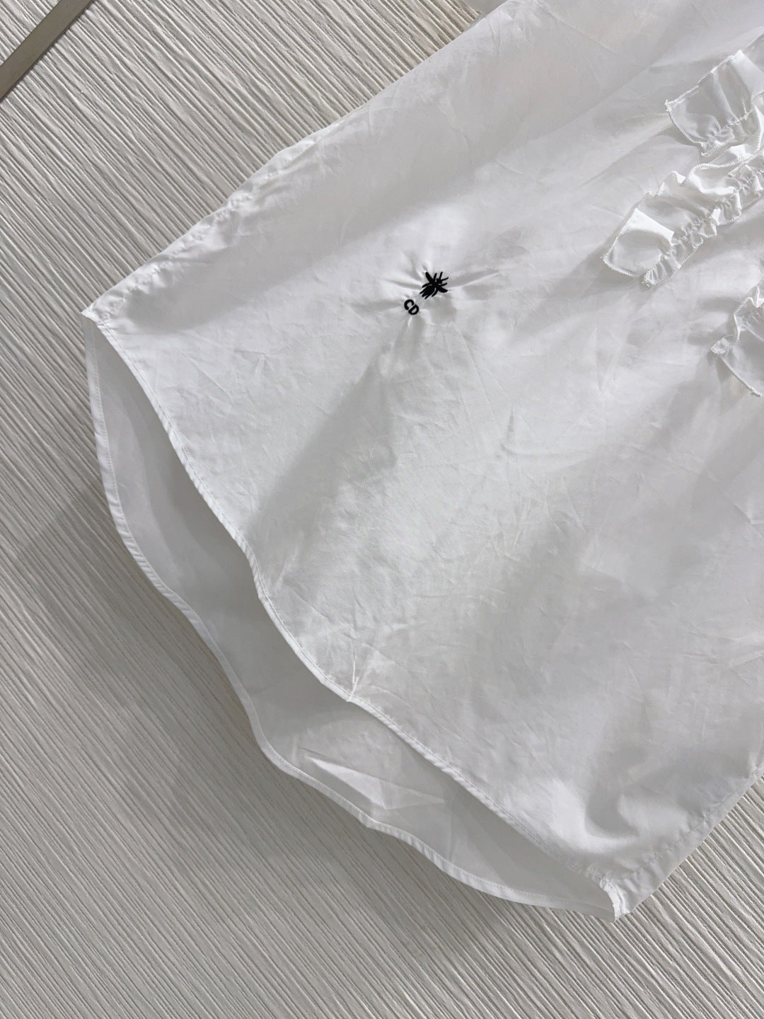 Dior 2026 White Blouse With Ruffled Neckline Cotton 476538