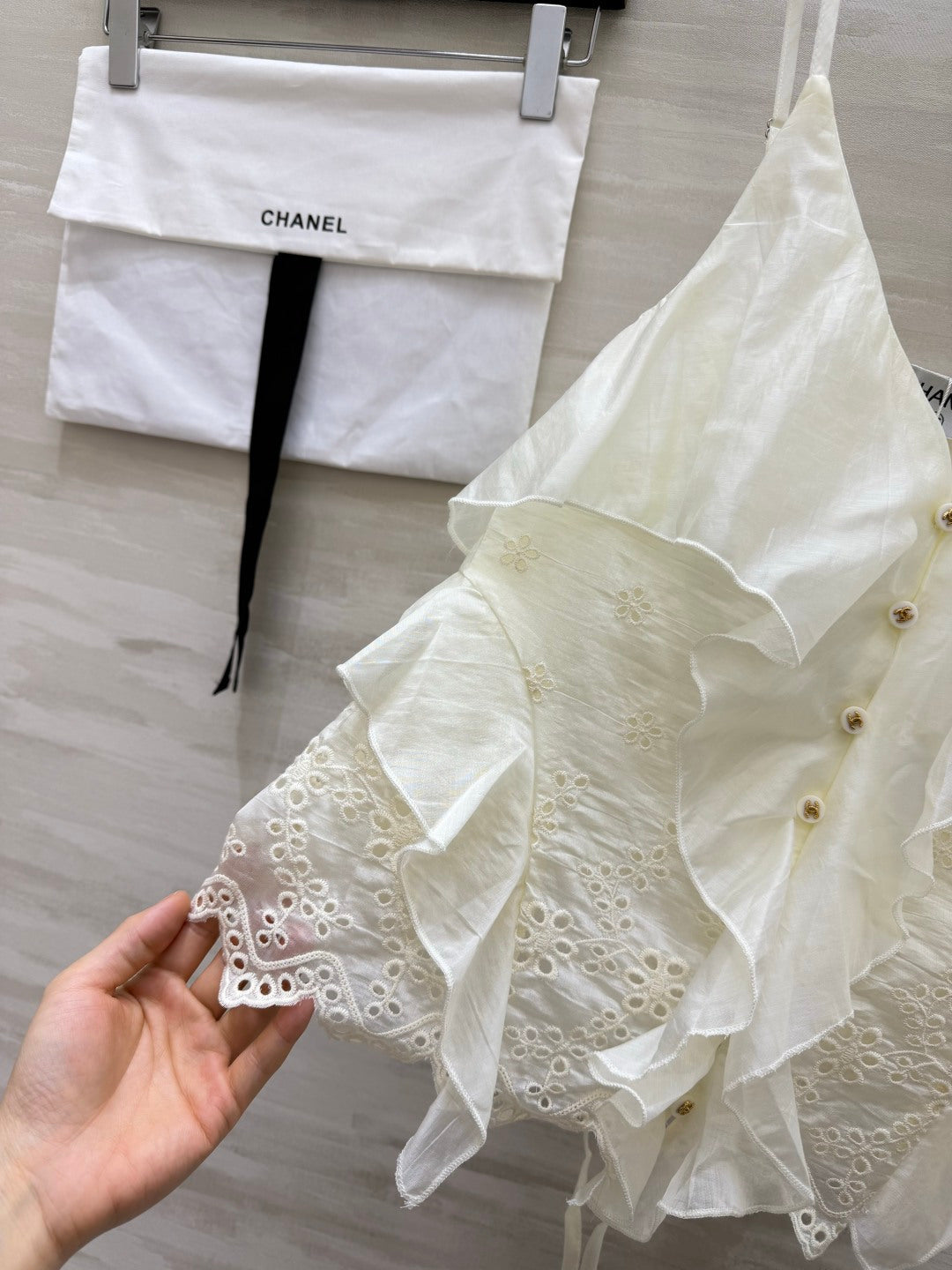 Chanel 2026 Tank Top Cream Cotton 402343