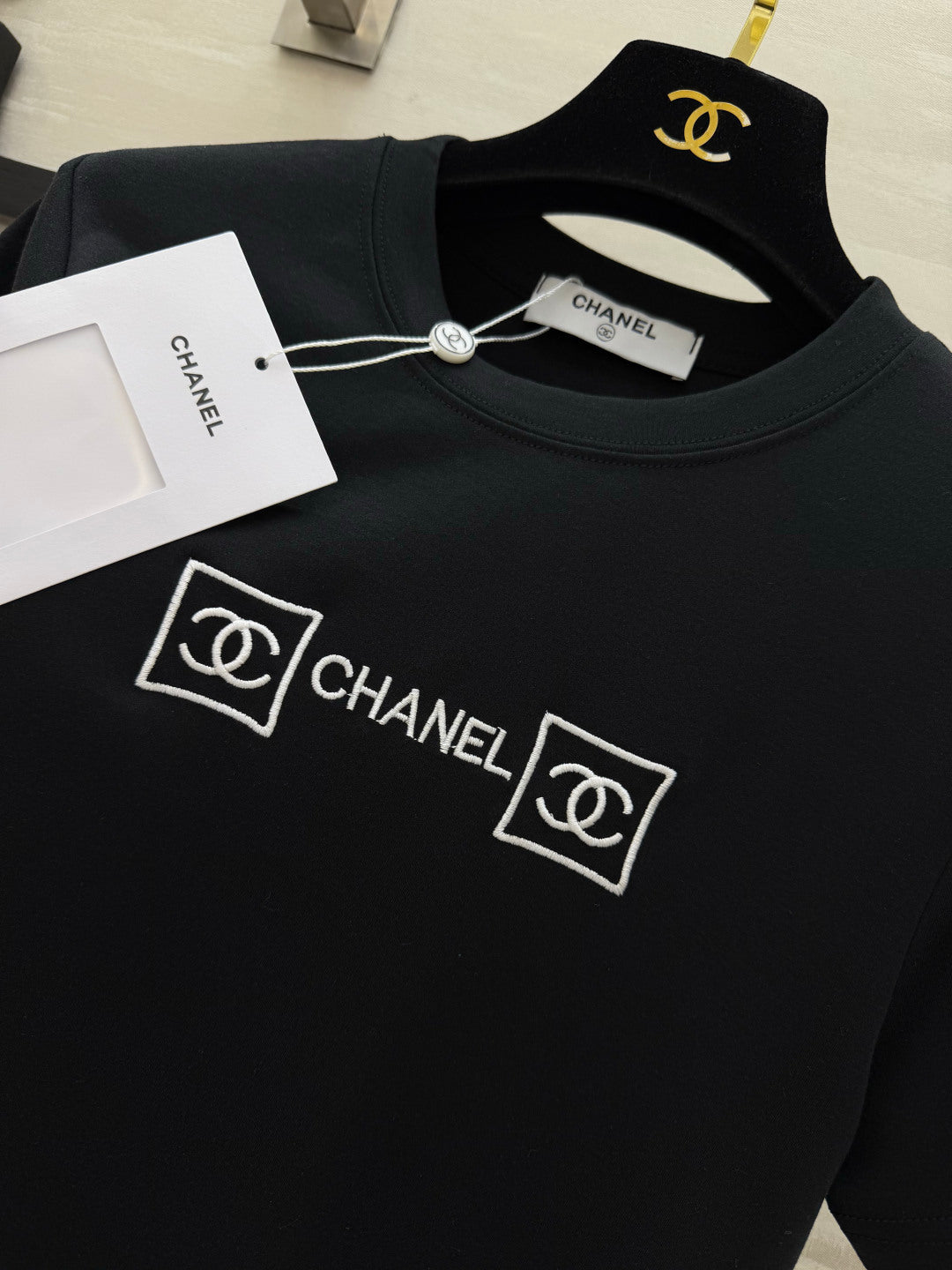 Chanel 2026 Embroidered Logo T-shirt Cotton 681375