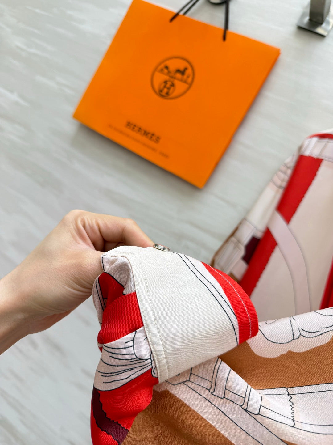 Hermes 2026 Print Long-Sleeve Shirt Multicolors Silk 408729