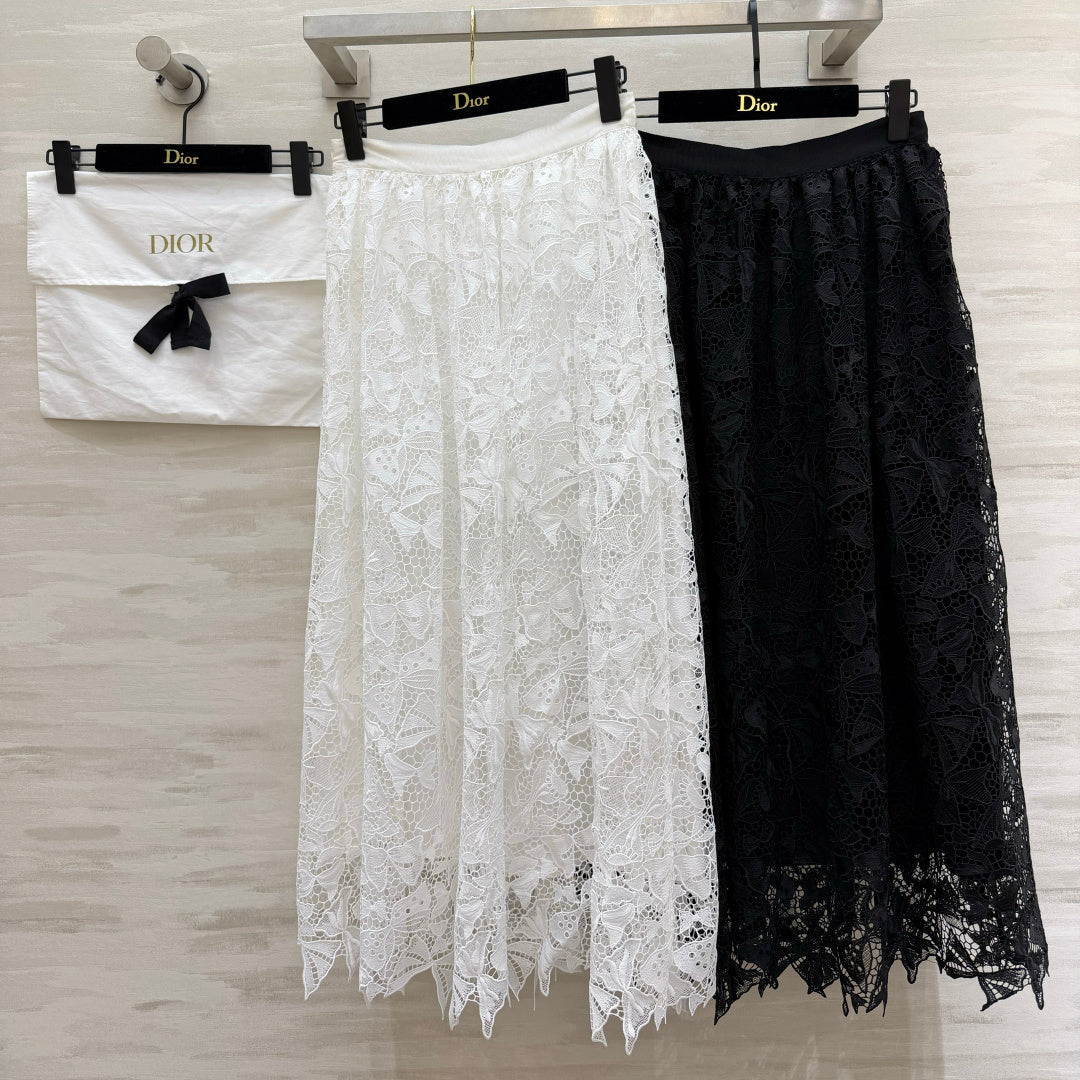 Dior 2026 Lace Skirt Black And White Cotton 410264