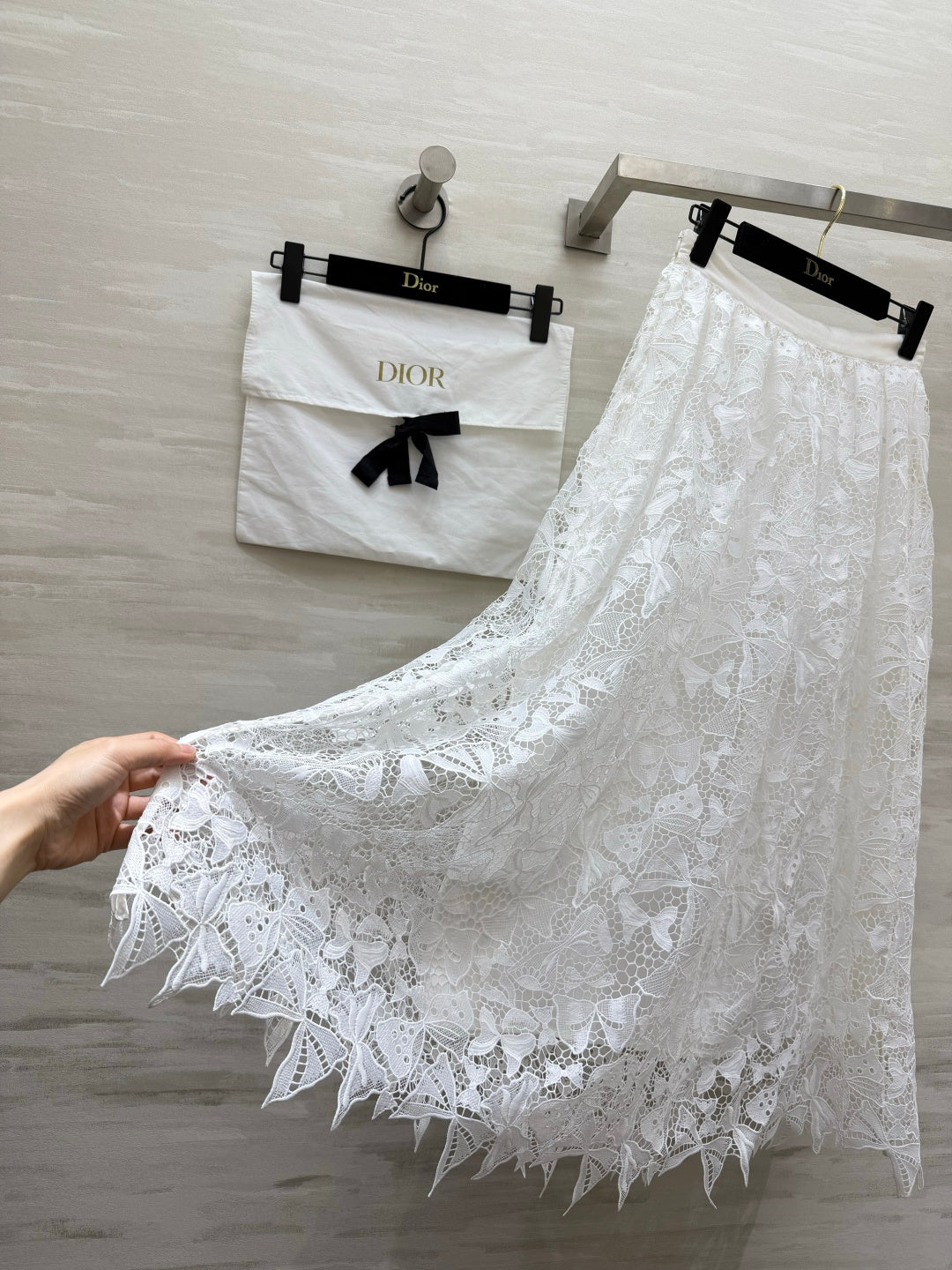 Dior 2026 Lace Skirt Black And White Cotton 410264
