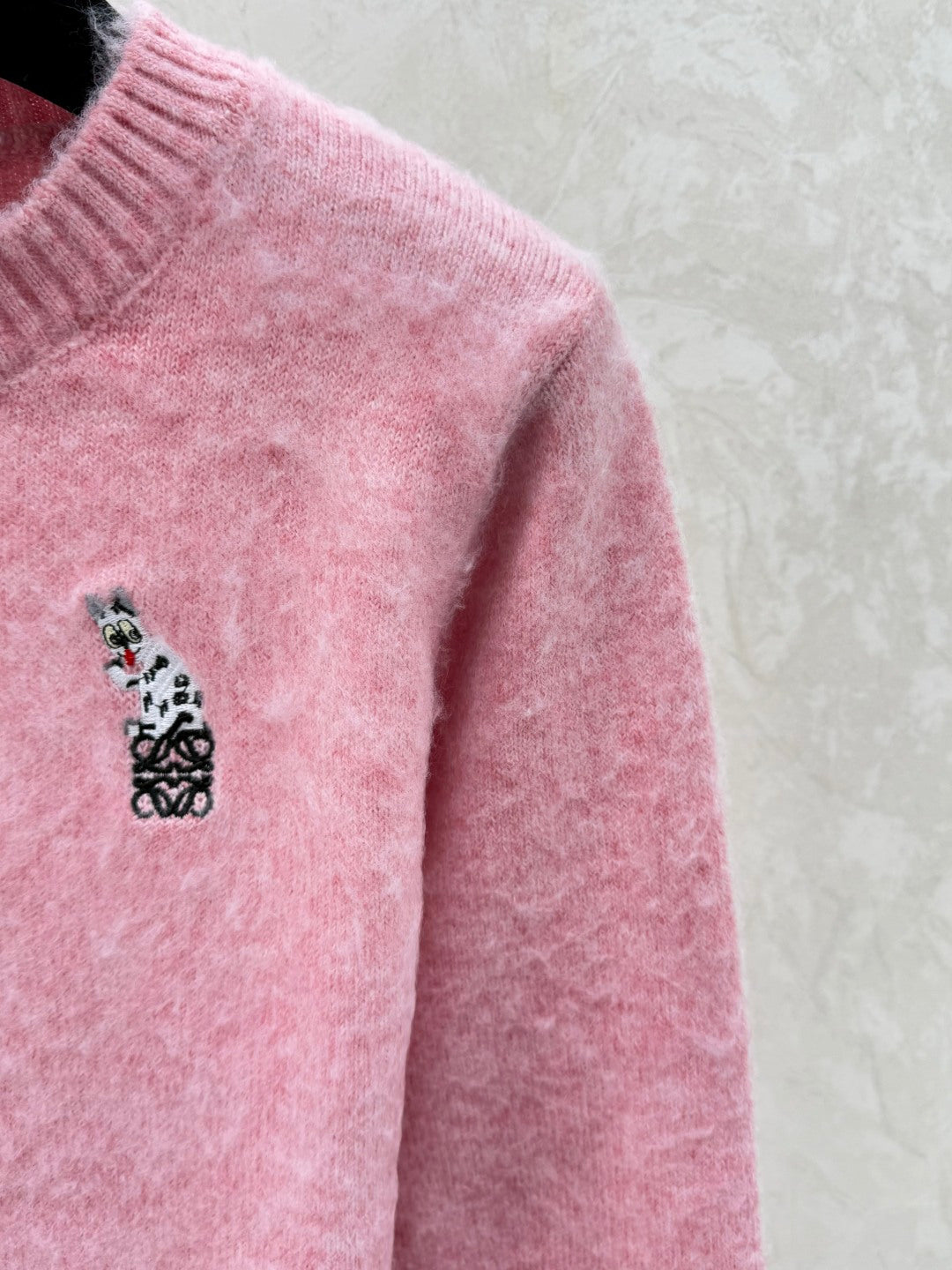 Loewe 2025 Round Neck Embroidered Logo Sweater Wool