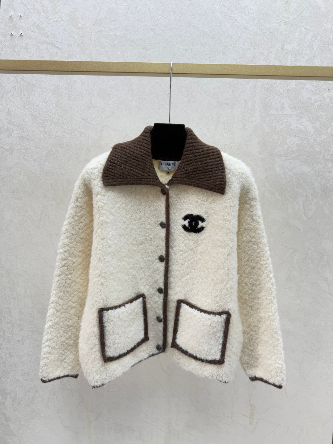 Chanel 2025 Jacket Brown and White Wool 716297