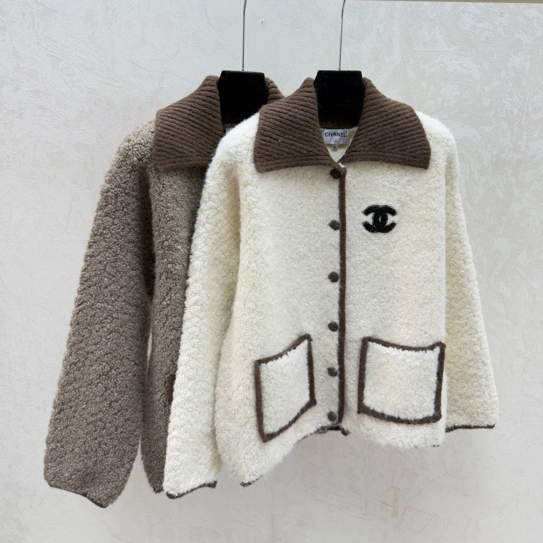 Chanel 2025 Jacket Brown and White Wool 716297