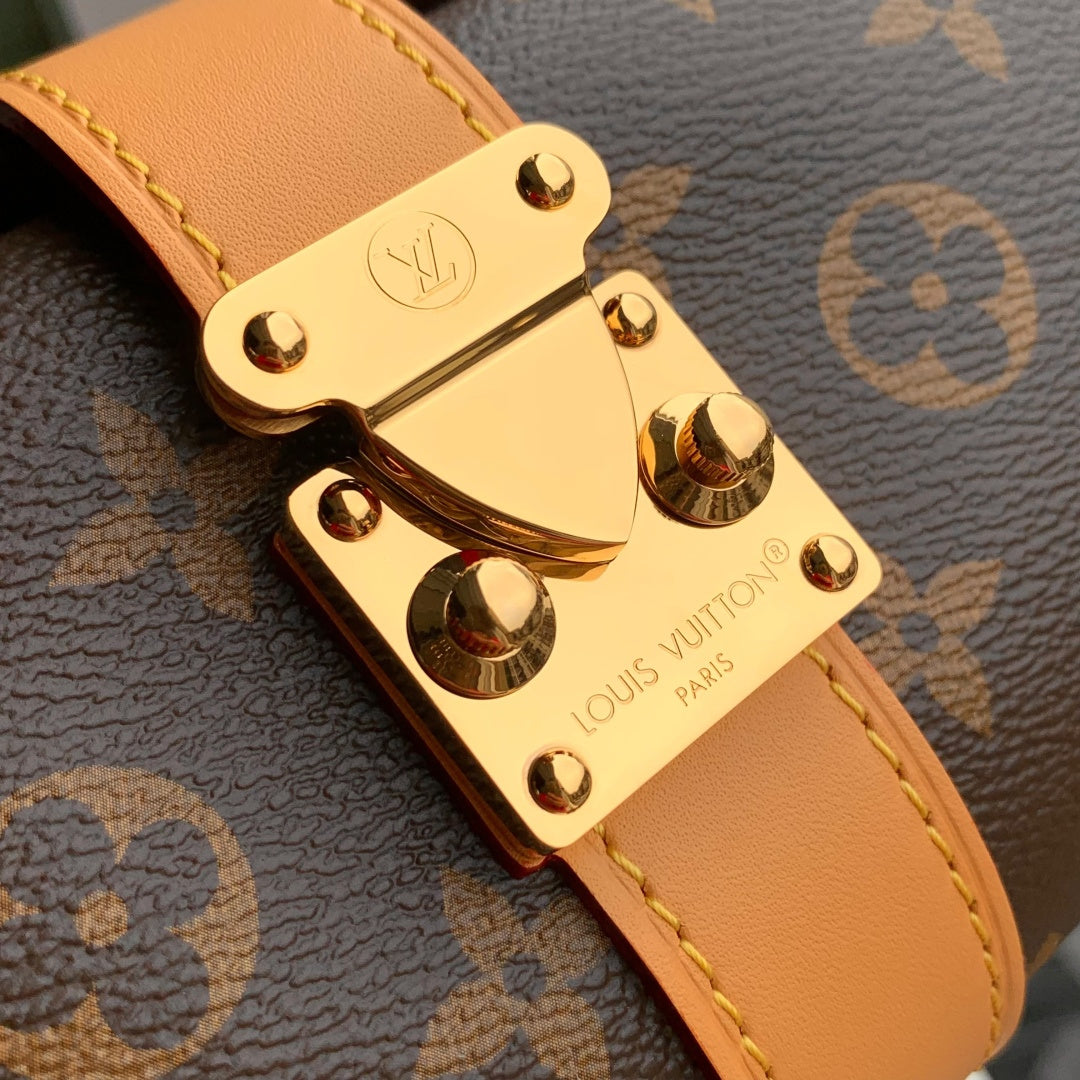 LV 2025 Pochette Mia Camel Brown Leather Canvas 346572