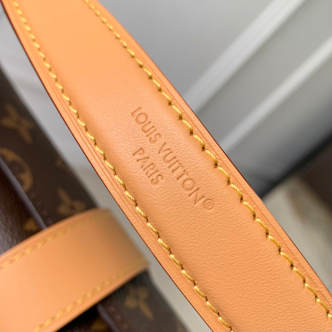 LV 2025 Pochette Mia Camel Brown Leather Canvas 346572