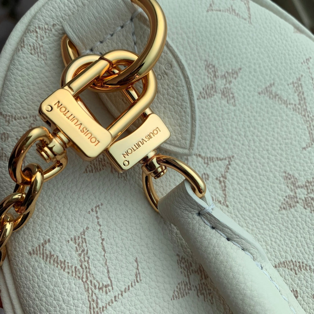 LV 2025 Speedy Bandoulière 25 White Calfskin 347096
