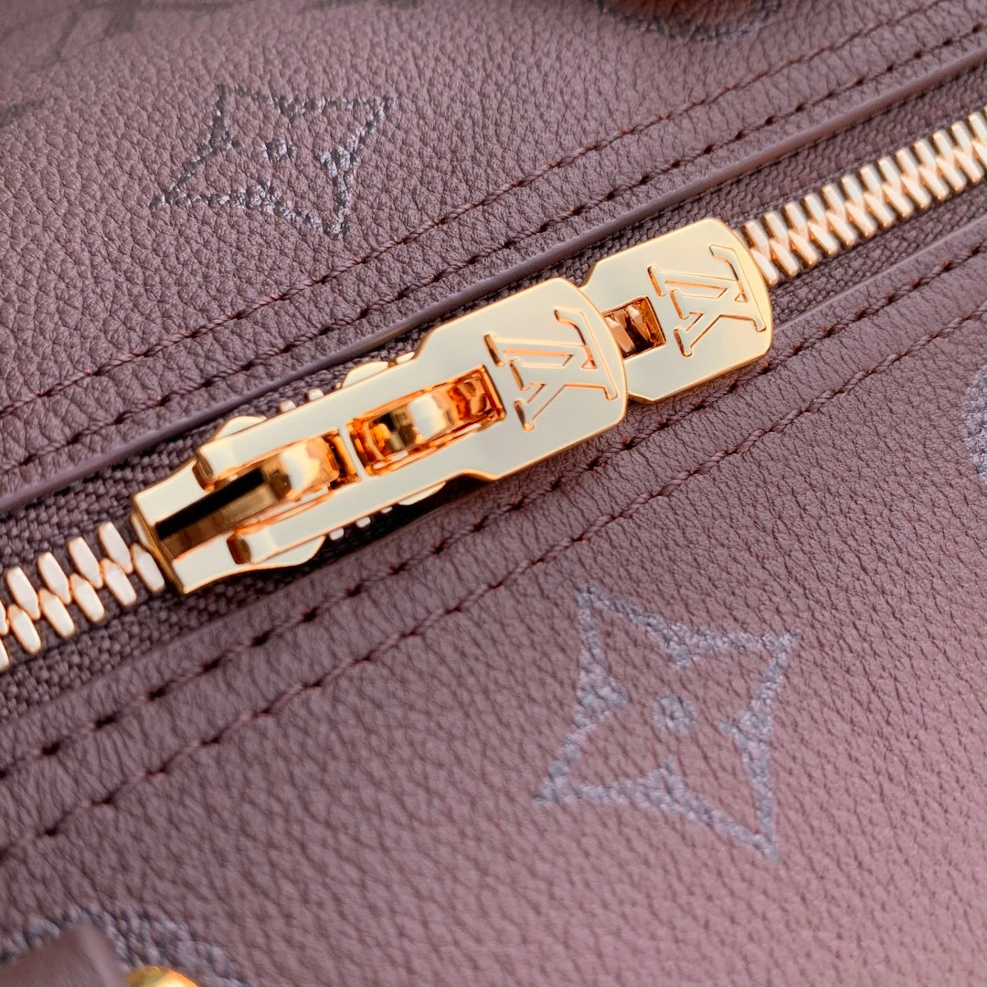 LV 2025 Speedy Bandoulière 25 Wine Red Calfskin 347094