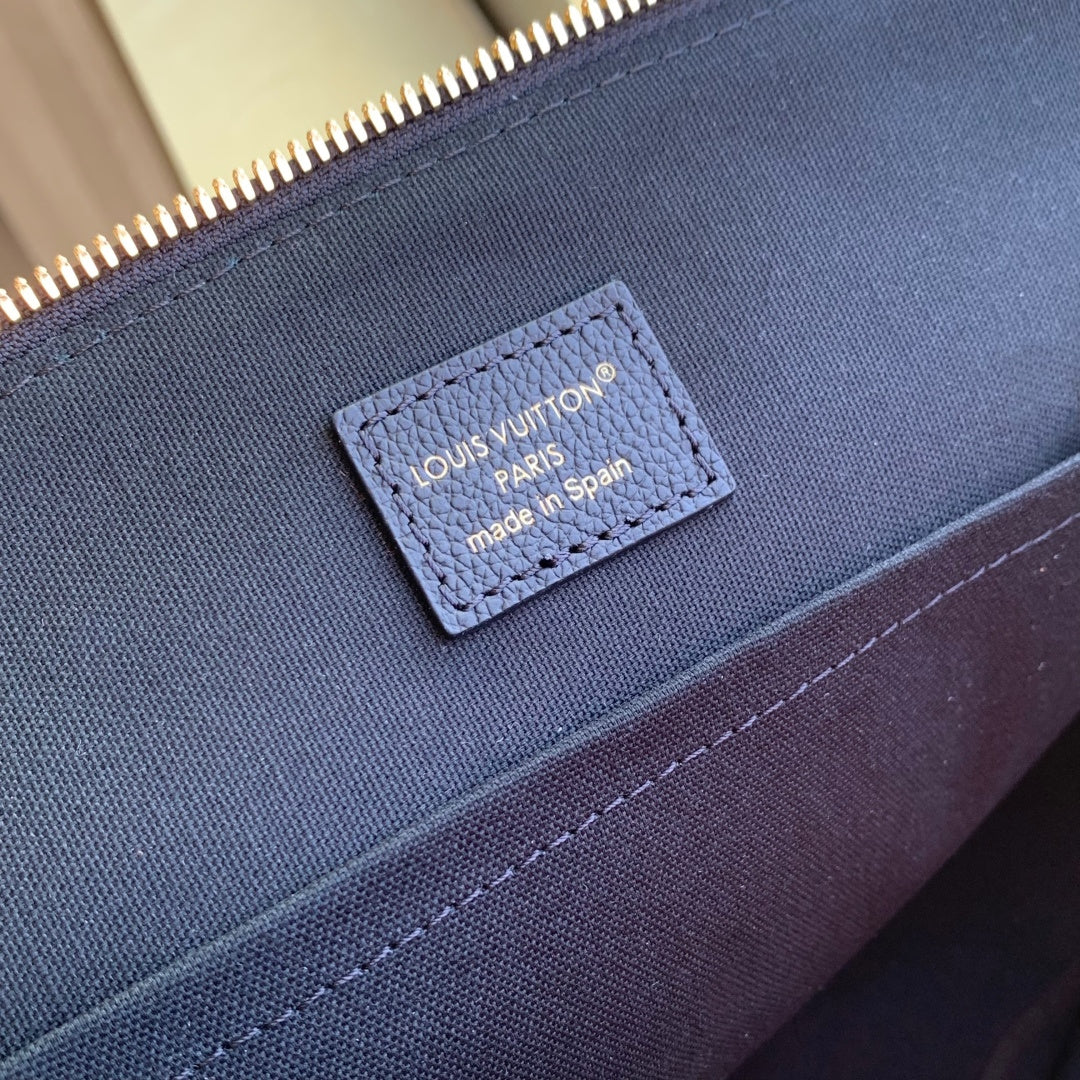 LV 2025 Low Key Duffle Tote Bag 43 Black Calfskin 347098