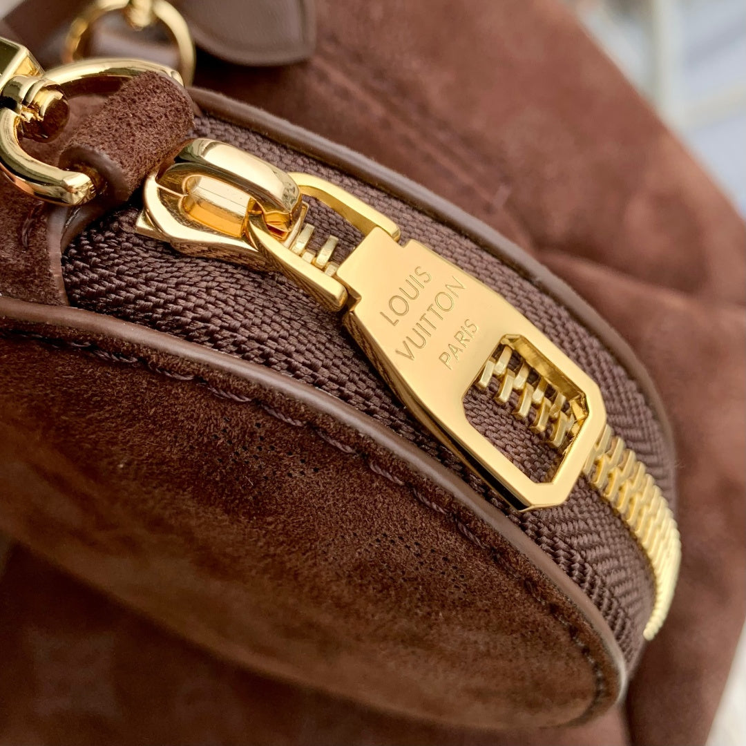 LV 2025 Bella Bag cm Chocolate Brown Suede 347357