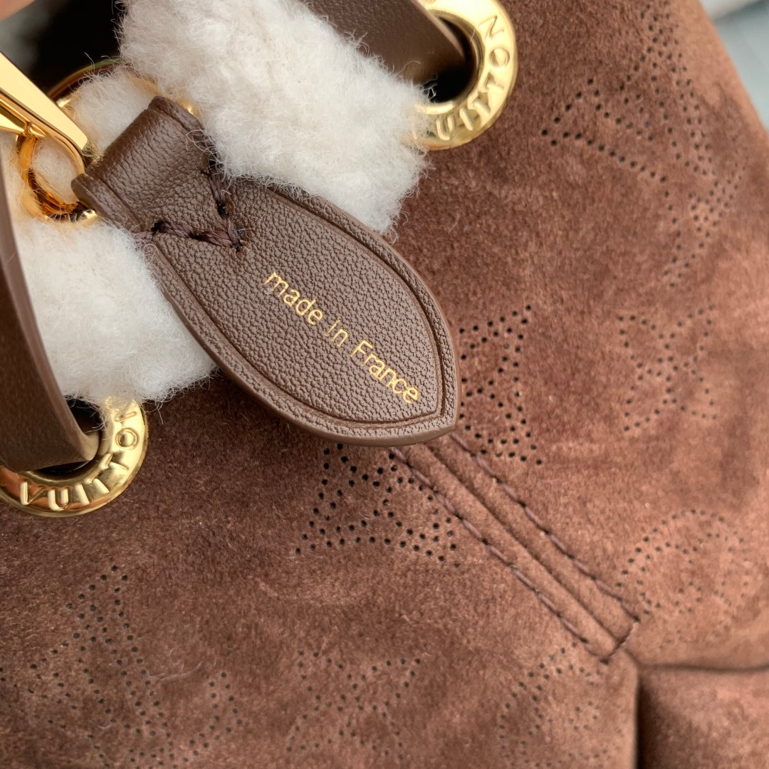LV 2025 Bella Bag cm Chocolate Brown Suede 347357
