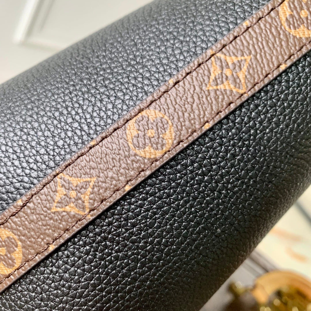 LV 2025 Multipass Bag Black mix Brown Canvas Calfskin 347360