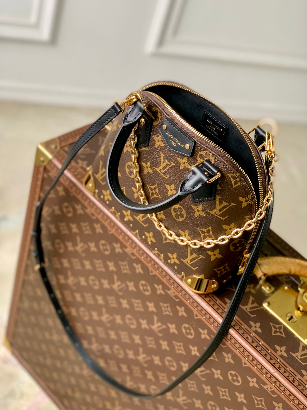 LV 2025 Alma BB cm Bag Brown Canvas Leather 347367