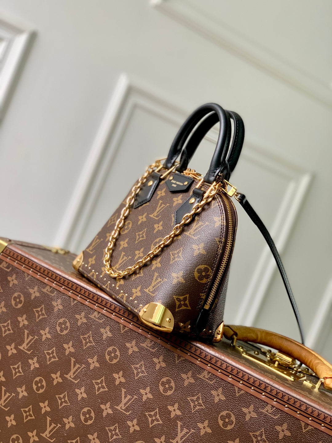 LV 2025 Alma BB cm Bag Brown Canvas Leather 347367