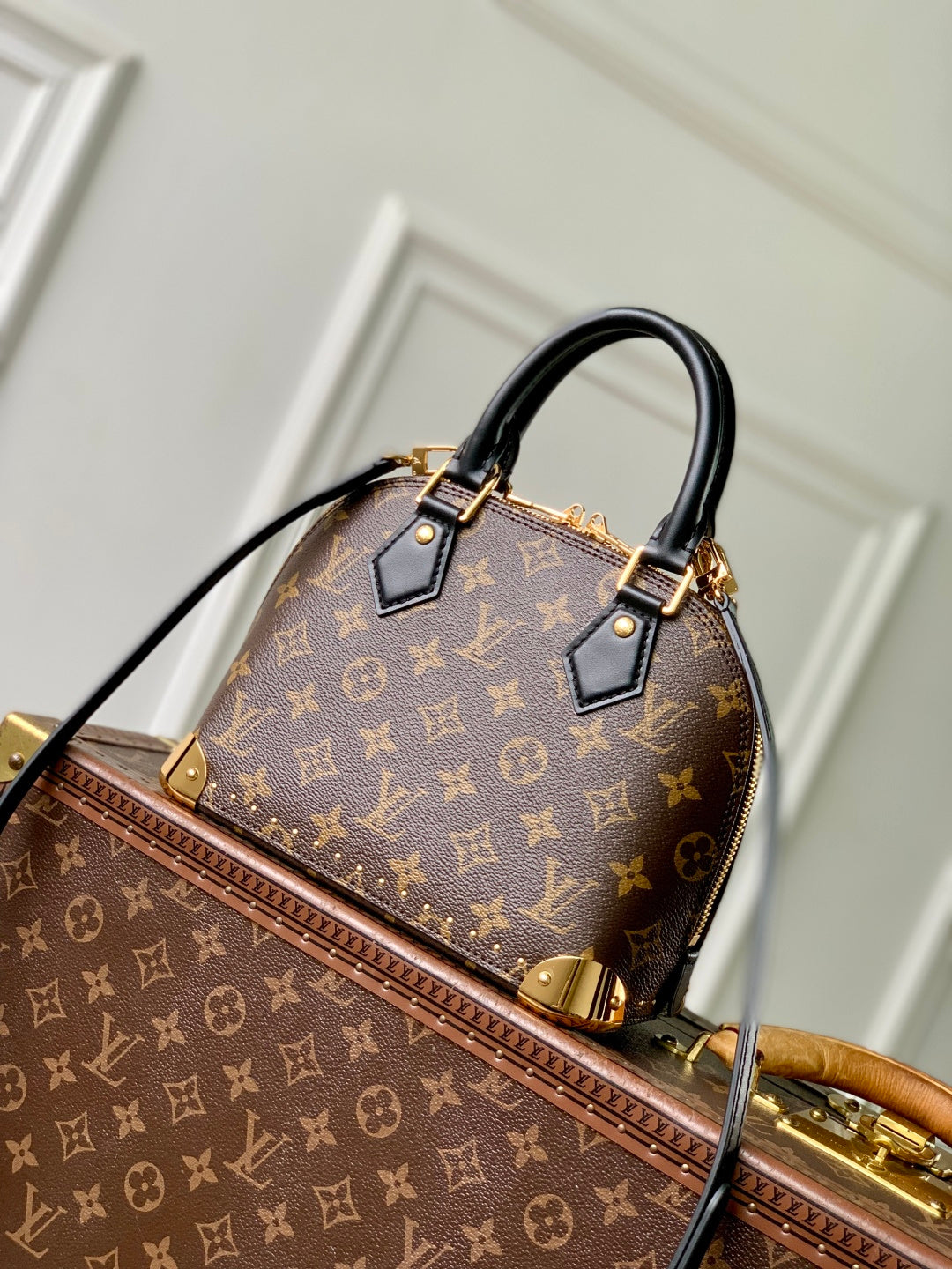 LV 2025 Alma BB cm Bag Brown Canvas Leather 347367