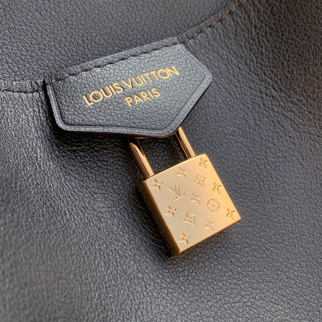 LV 2025 Vendome PM Bag 35cm Black Calfskin 347424