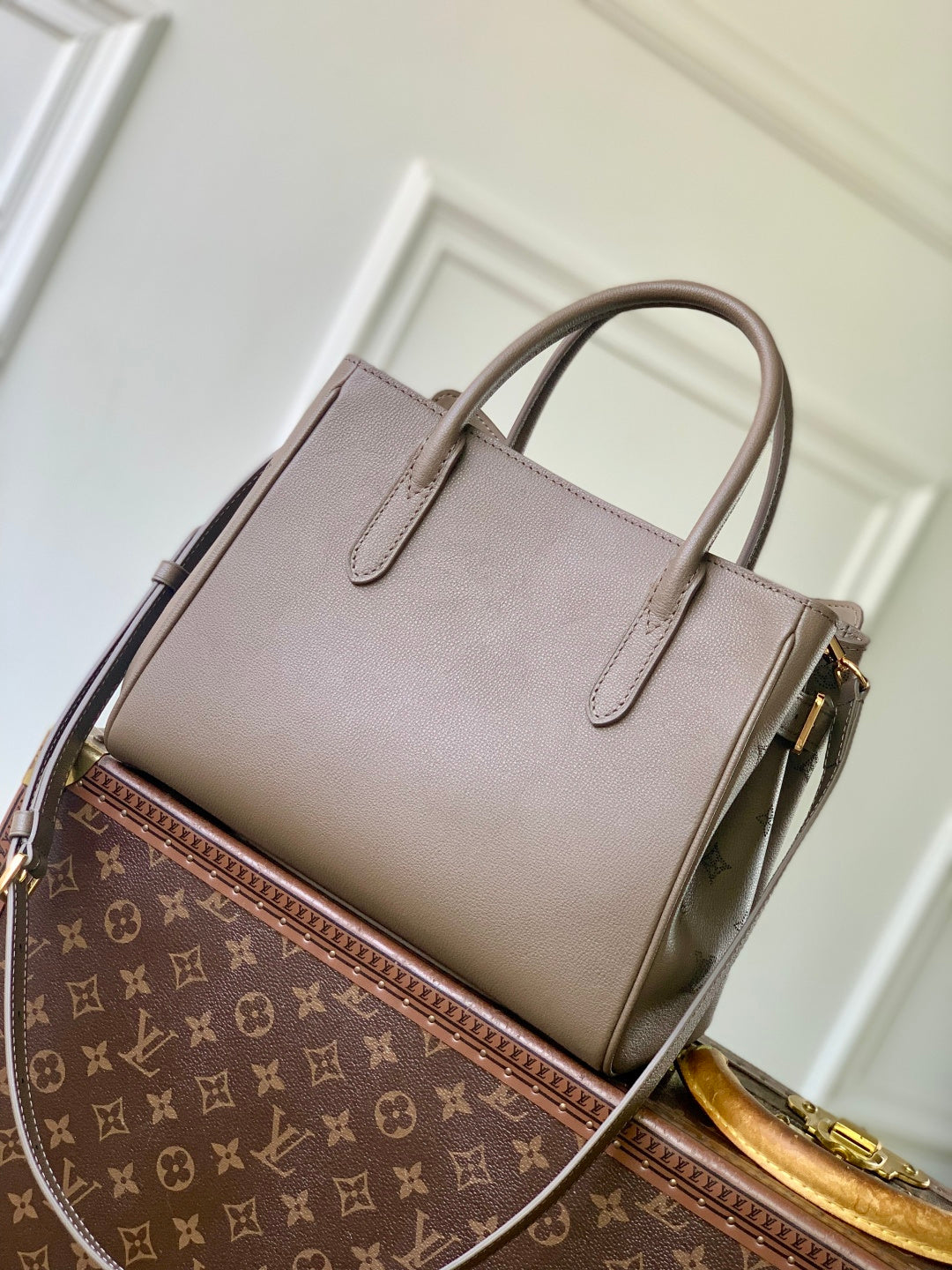 LV 2025 Vendome PM Bag Taupe Calfskin 347427