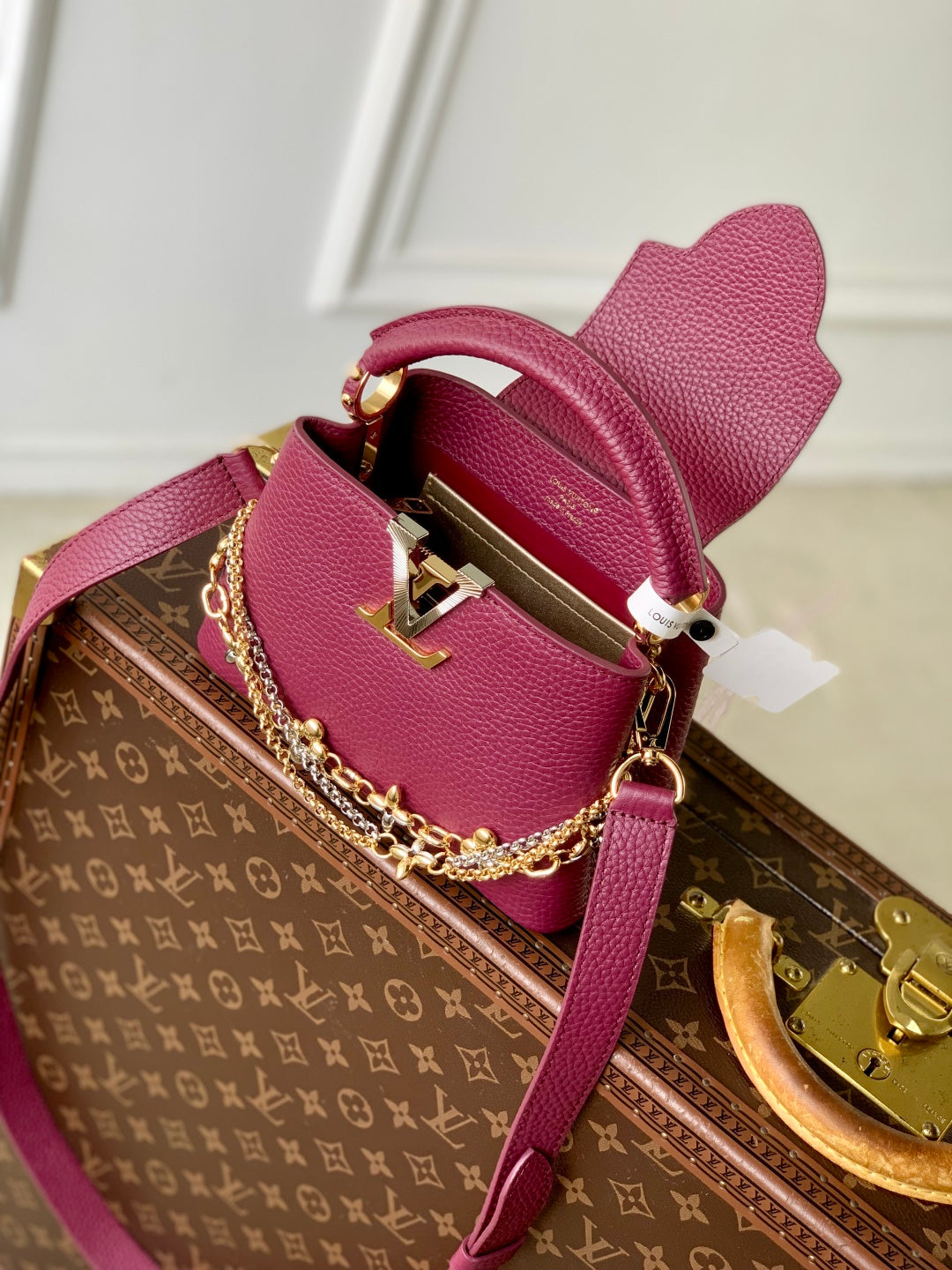 LV 2025 Capucines Bag Plum Taurillon Leather 347434