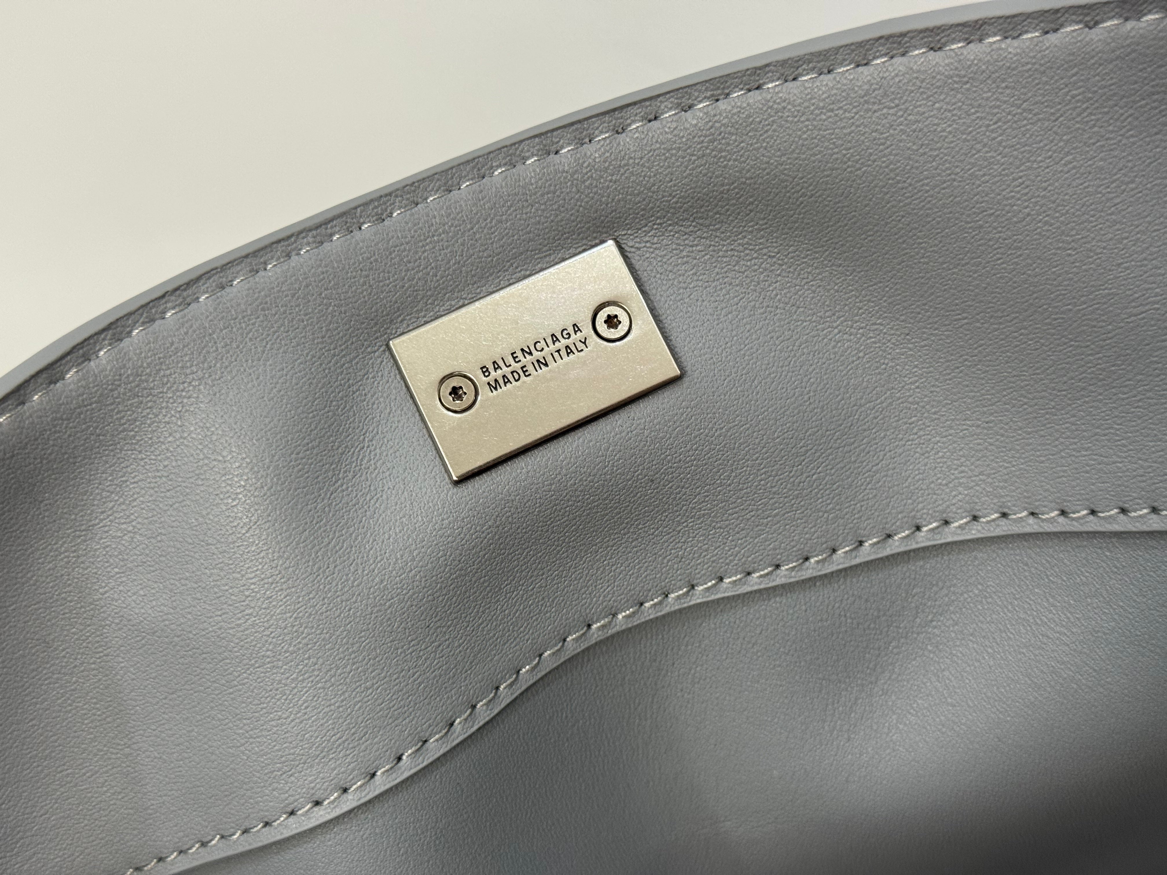 Balenciaga Medium Bag 35 Gray Calfskin Sliver Hardware