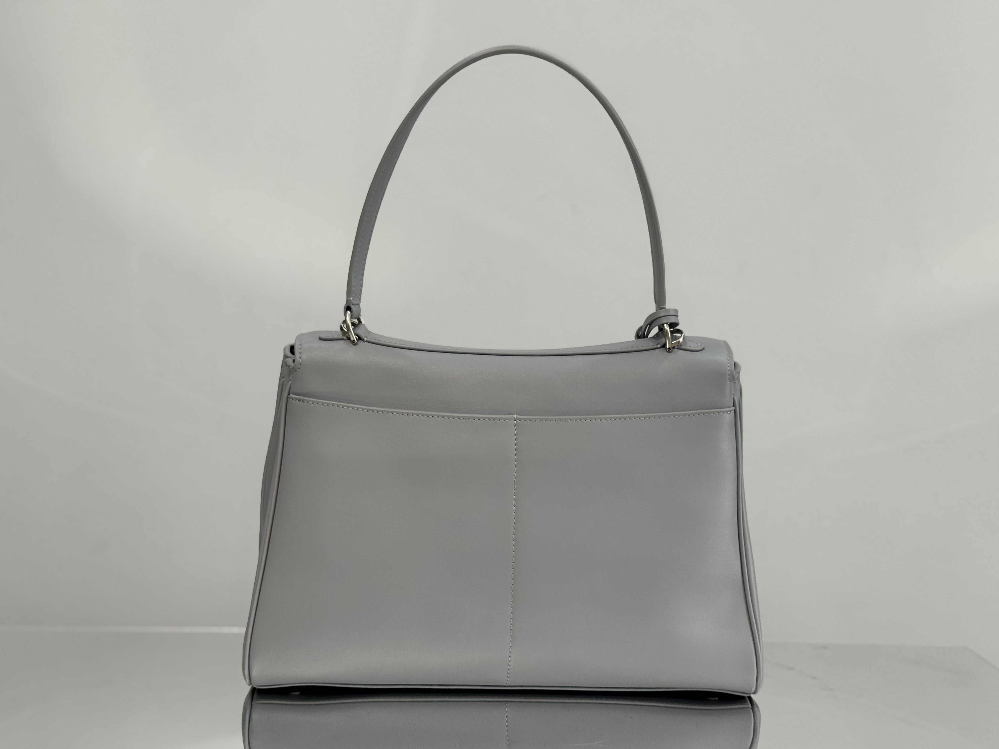 Balenciaga Medium Bag 35 Gray Calfskin Sliver Hardware