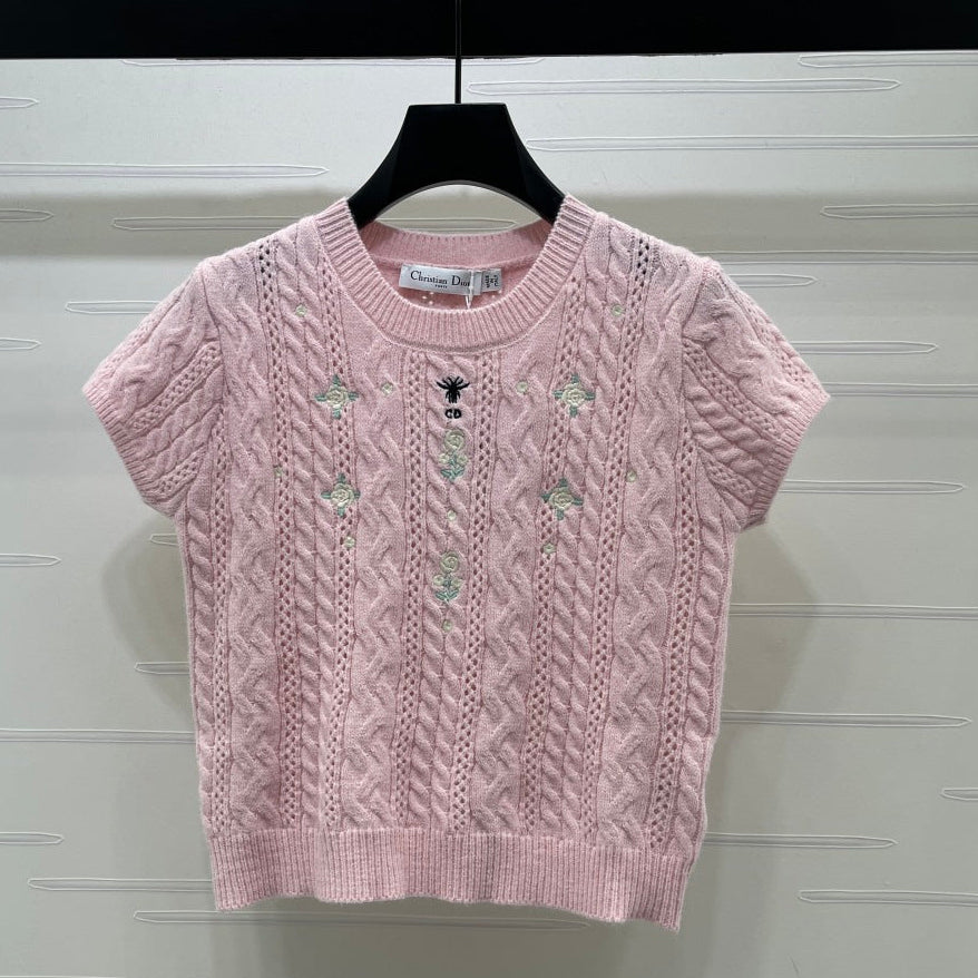 Dior 2026 T-shirt Pink Wool Cashmere 136377