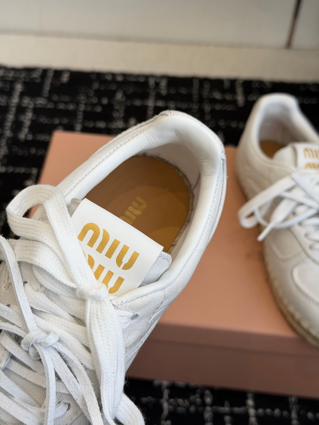 Miu Miu 2026 Espadrille Sneaker White Canvas Woven 621339
