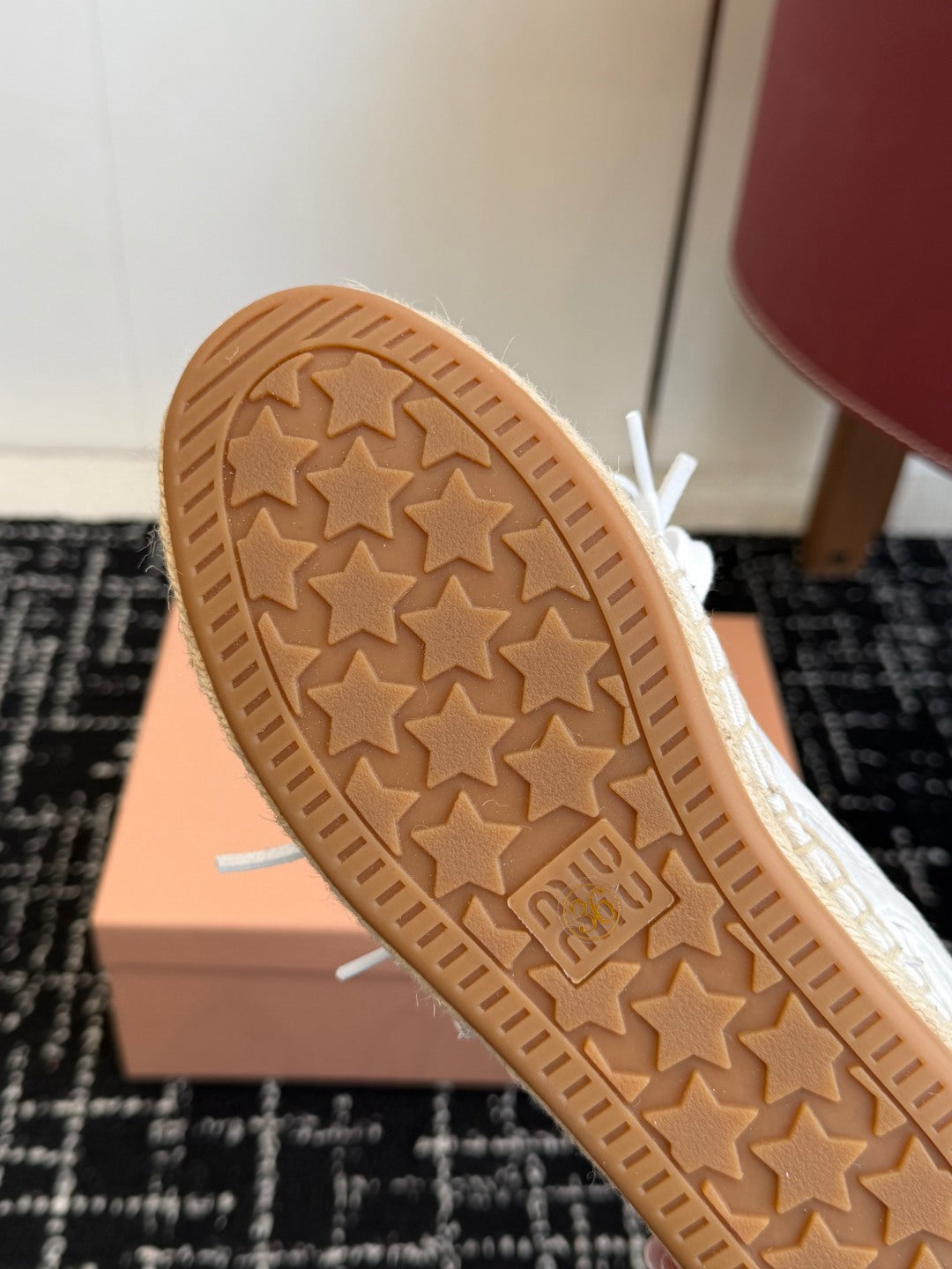Miu Miu 2026 Espadrille Sneaker White Canvas Woven 621339