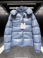 MC 25 Down Jacket Glossy Blue Grey Polyester 0015