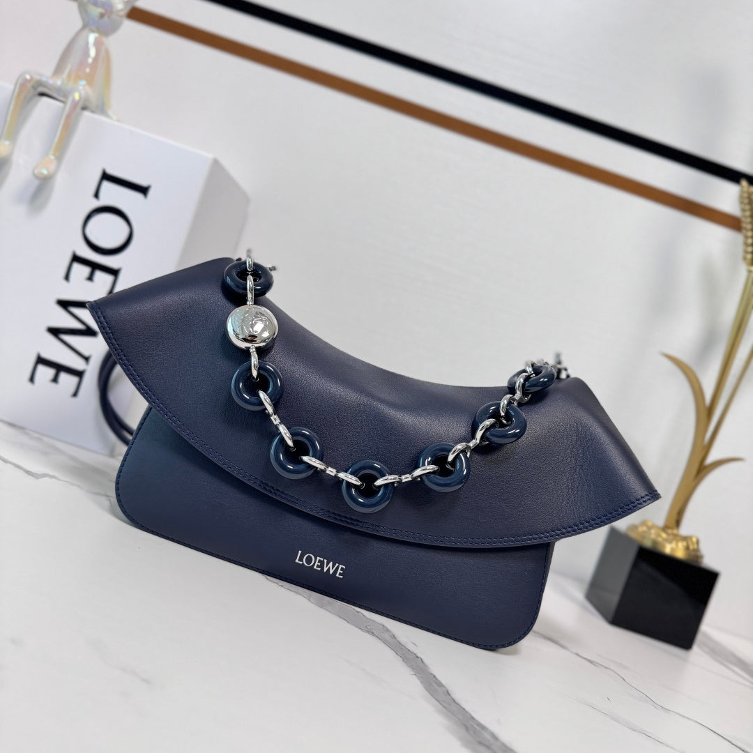 Loewe Ola Medium Bag Navy Blue Calfskin 274666