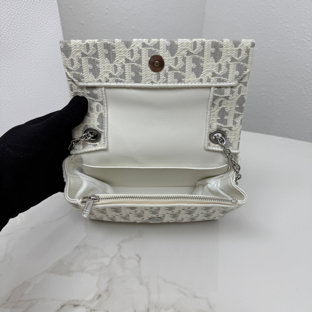 Dior 2026 Chain Bag 21cm Fabric Lambskin