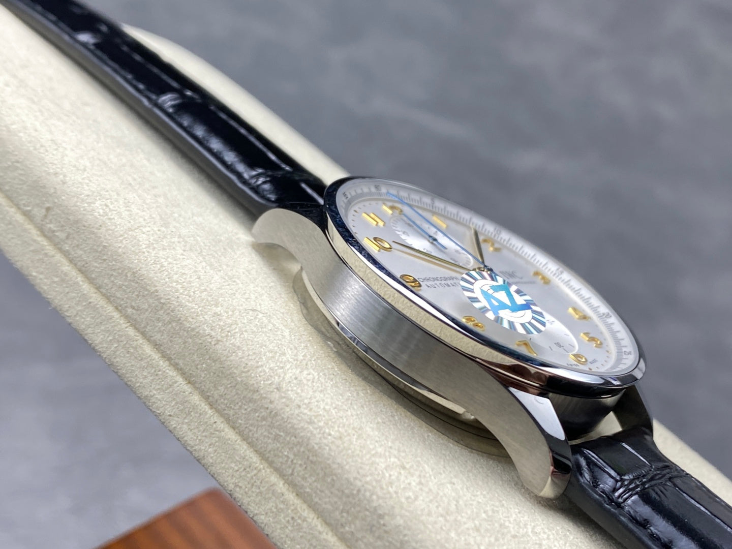 IWC Portuguese 41mm Black Dial Steel Case Gold Numerals