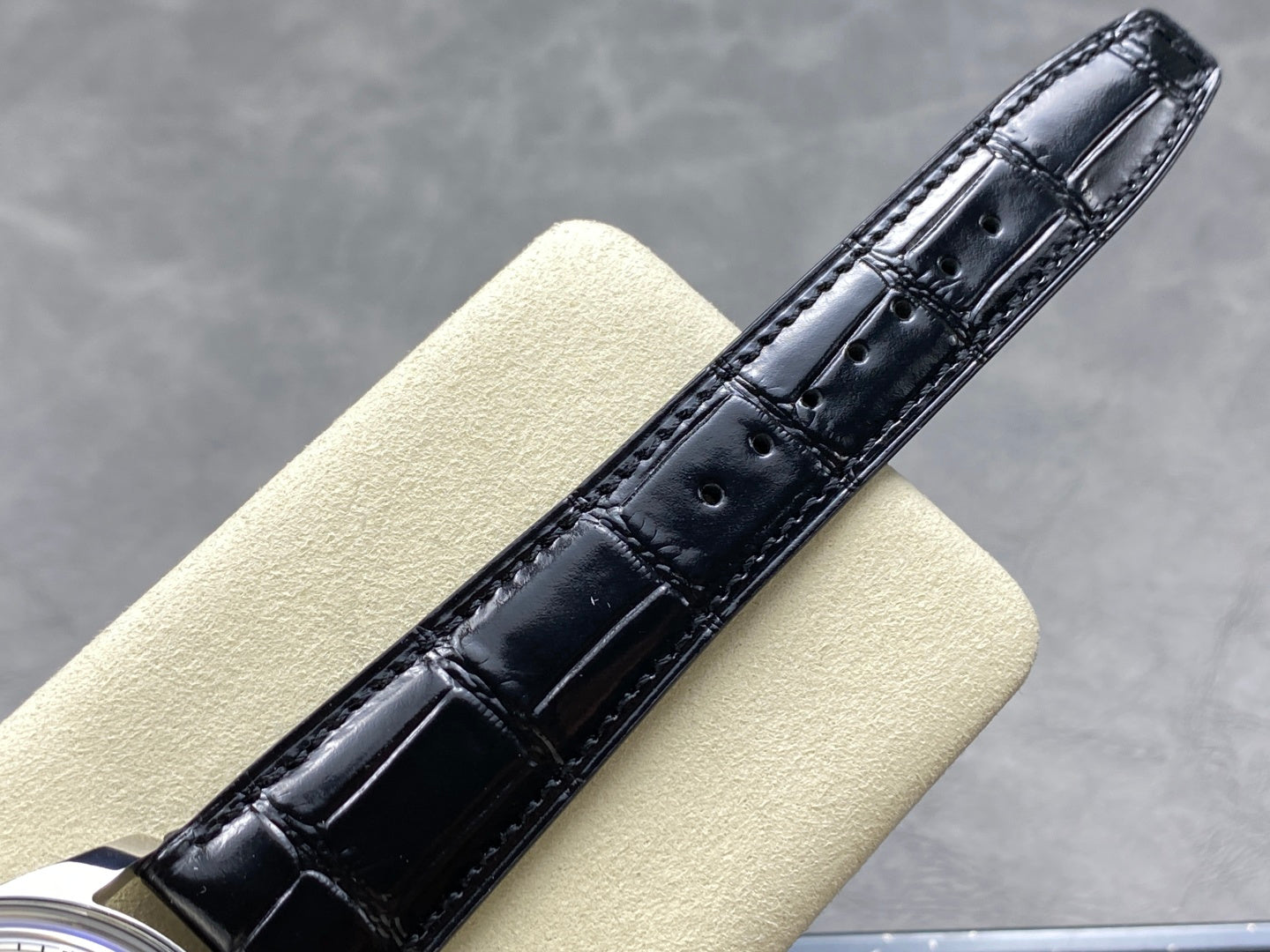 IWC Portuguese 42.4mm Cream Dial Steel Case Black Crocodile Leather Strap