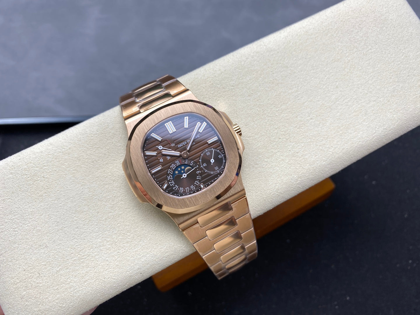 Patek Philippe Nautilus Rose Gold Case Brown Dial