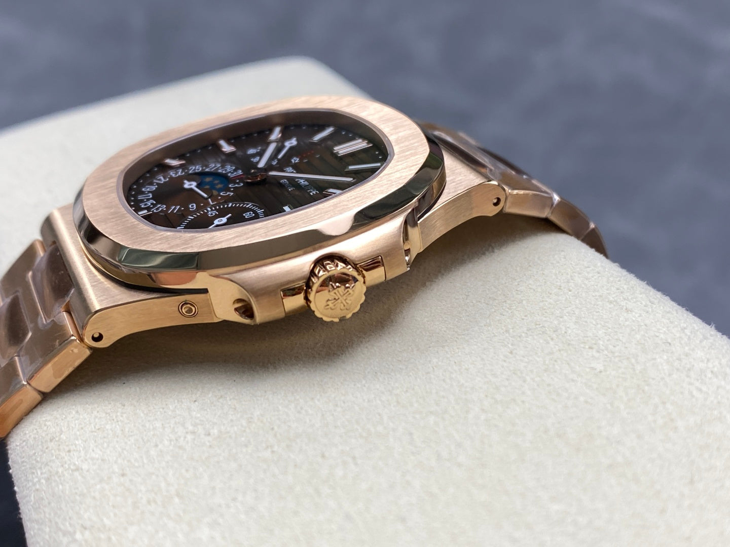 Patek Philippe Nautilus Rose Gold Case Brown Dial