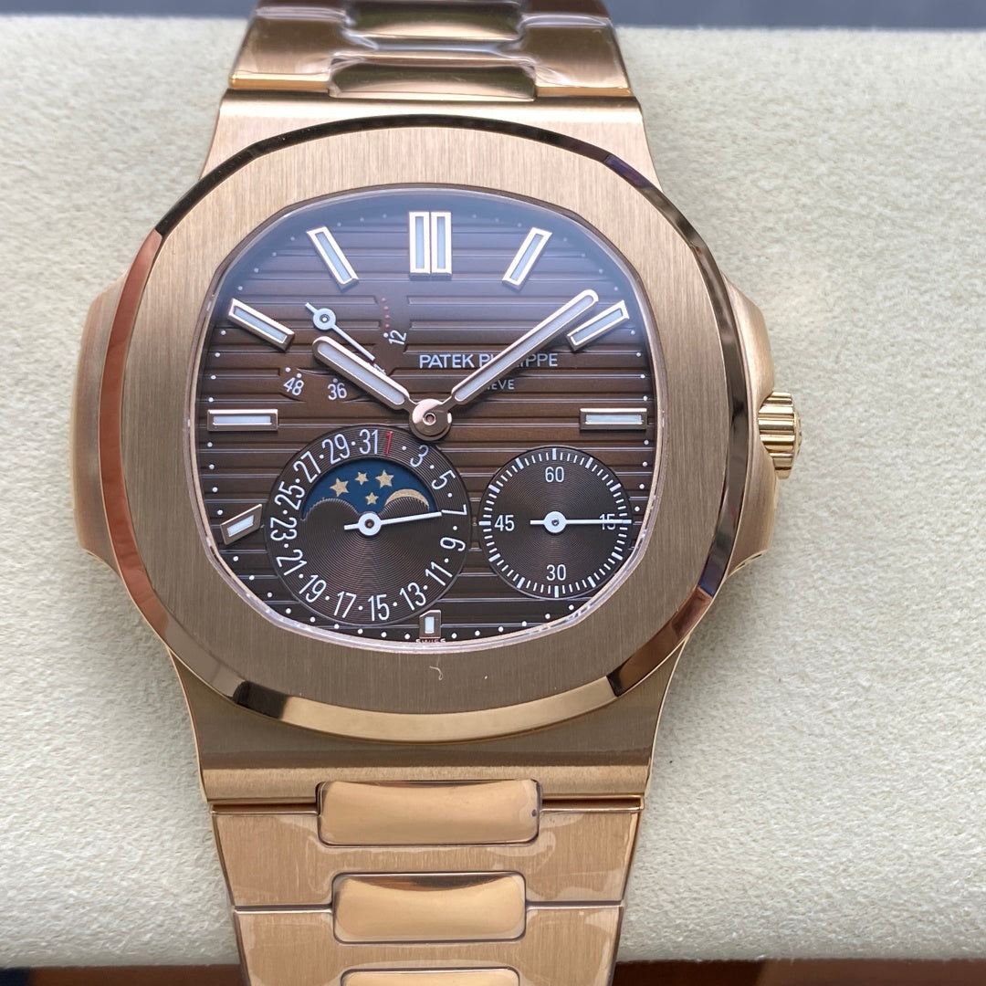 Patek Philippe Nautilus Rose Gold Case Brown Dial