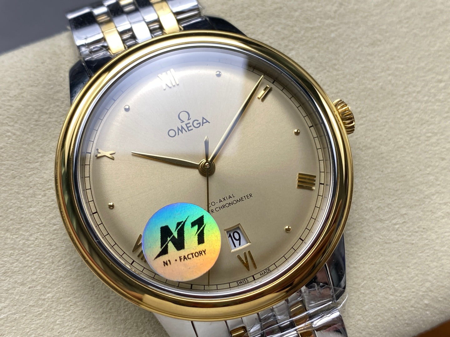 Omega De Ville Prestige Co-Axial Master Chronometer 41mm Gold Dial Watch
