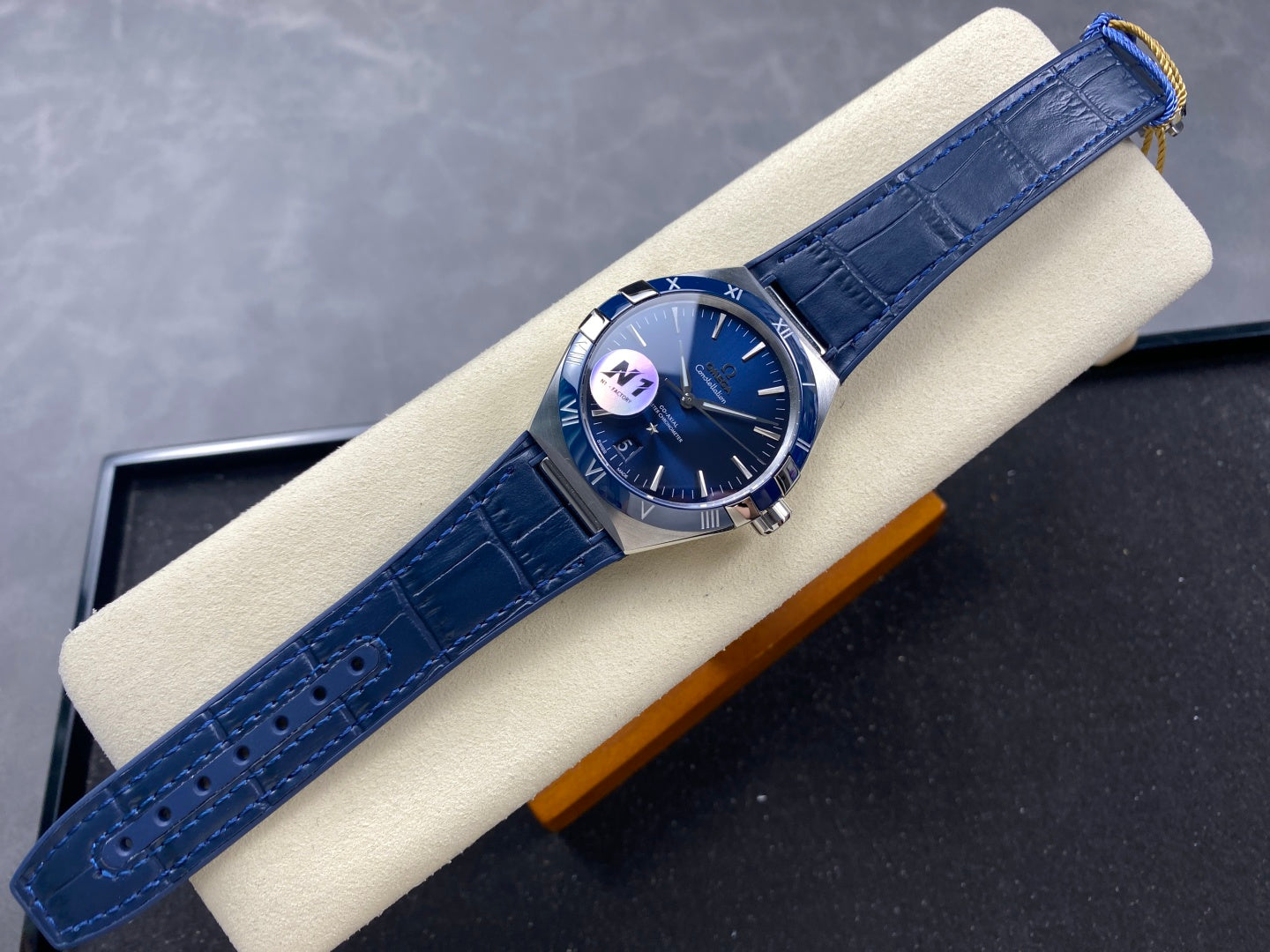 Omega Constellation Co-Axial Master Chronometer 41 mm Steel Blue Case Leather Strap